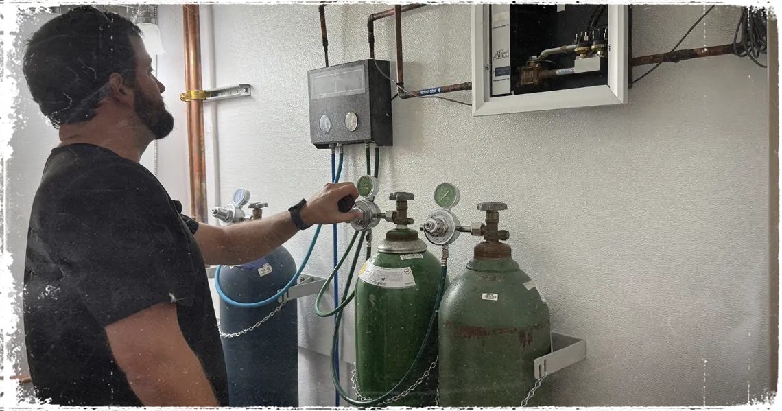 Medical gas plumbing for dental offices